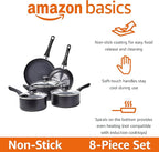 Amazon Basics Ceramic Non-Stick Cookware 8-Piece Set, Pots and Pans - Image 2