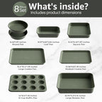 8-Piece Nonstick Bakeware Set, Stackable Oven Pan Set Includes Baking Sheet - Image 3