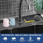 24" Splash Guard Plus Size Silicone Sink Faucet Drying Mat Handle Drip Catcher - Image 9
