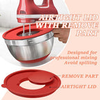 Umite Chef Mixing Bowls with Airtight Lids Set, 3 Grater Attachments & Non-Slip - Image 7