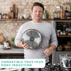 T-Fal Jamie Oliver Cooks Direct, Stainless Steel Non-stick Frying Pan 3 Pcs Set - Image 6