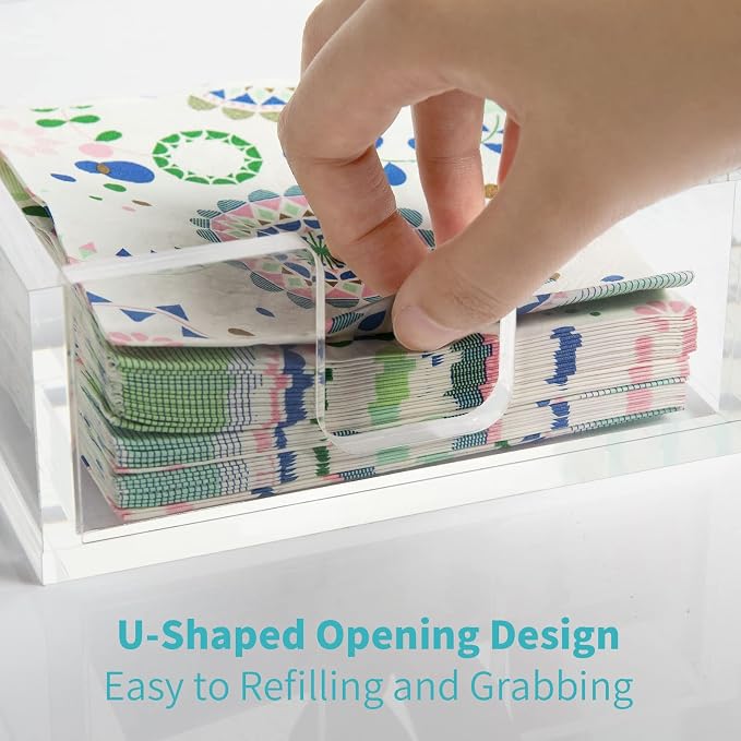 HIIMIEI Acrylic Napkin Holder for Bathroom, Acrylic Guest Towel Holder - Image 3