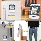 Digital Kitchen Timer Dual Timers 3 Channels Count UP/Down Cooking Timer Large - Image 4
