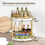 YATINEY Lazy Susan Organizer, Rotating Spice Rack, 2 Tier Spice Turntable - Image 4
