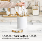 White Utensil Holder with Built-In Ceramic Spoon Rest - Image 7