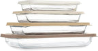 COOK WITH COLOR 8 PC. Glass Baking Dish Set with Lids by CookwithColor