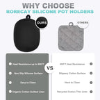 2-Pack Silicone Pot Holders for Kitchen Heat Resistant up to 500°F, Non-Slip - Image 5