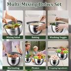 Nicdiet Mixing Bowls with Lids Set, Nesting Storage Bowls - Image 6