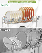 2 Tier Dish Drying Rack, Thicker Premium 304 Stainless Steel Dish Racks - Image 3