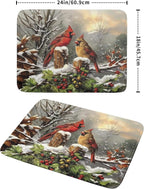 Winter Dish Drying Mat for Kitchen Counter 18x24 Inch Red Birds Cardinal Tree - Image 2
