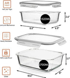 Razab 4 Pc Airtight Large Glass Food Storage Containers - Image 3