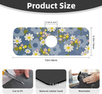 Daisy Flowers Dish Drying Mat for Kitchen Counter, Large Drying Kitchen Mat - Image 3