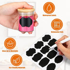 Roshtia Glass Spice Jars with Bamboo Airtight Lids Labels and Chalk Marker Food - Image 3