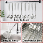 Newness 9 Pcs Cooking Utensils Set, 304 Stainless Steel Kitchen Utensils Set - Image 6