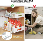 Under Sink Organizer, 2-Tier Dual Pull Out Cabinet Organizer Drawers - Image 4