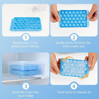 2 Pack Ice Cube Trays Set -with Lids, Storage Container & Ice Tongs, 66-Count - Image 6