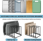 2-Pack Cutting Board Organizer, 5-Slot Steel Kitchen Storage Rack - Image 4