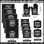 12 Pcs Farmhouse Kitchen Decor and Accessories Sets 4 Black Kitchen Towels 4 - Image 3