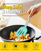 Pack of 4 Silicone Cooking Utensils Set, Non Stick Large Solid Spatulas - Image 4