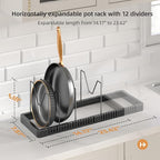 PanPanPal Pots and Pans Organizer under Cabinet, Expandable Pot Lid Organizer - Image 2
