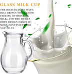 Leinuosen 2 Pcs Glass Pitcher Elegant Shaped Glass Tea Pitcher Coffee Milk - Image 4