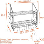 VyGrow 28 Inch Pot Rack Wall Mounted, 2 Tier Pots and Pans Organizer - Image 2