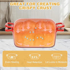 3.6QT Oval Enameled Cast Iron Dutch Oven, Sourdough Bread Baking Pan - Image 6