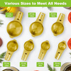 7 Pcs Gold Measuring Cups Stainless Steel, Nesting Metal Measuring Cups - Image 2