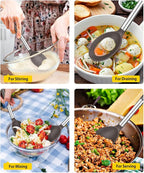 Pack of 2 Large Silicone Cooking Spoons, Non Stick Solid Basting Spoon - Image 3