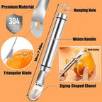 Stainless Steel Orange Peeler Easy and Quick Peeling Long Handle Orange Citrus - Image 2
