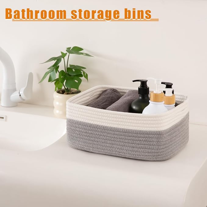 OIAHOMY 4 Pack Storage Baskets for Organizing, Small Bins for Shelves, Cute - Image 4