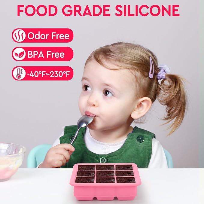 Silicone Ice Cube Tray with Lid, 9x1.3 inch, Small Ice Cube Trays - Image 5