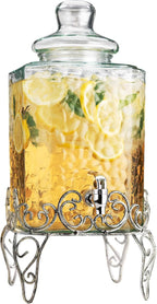 MosJos 2.5 Gallon Classic Hammered Glass Beverage Dispenser - Image 8
