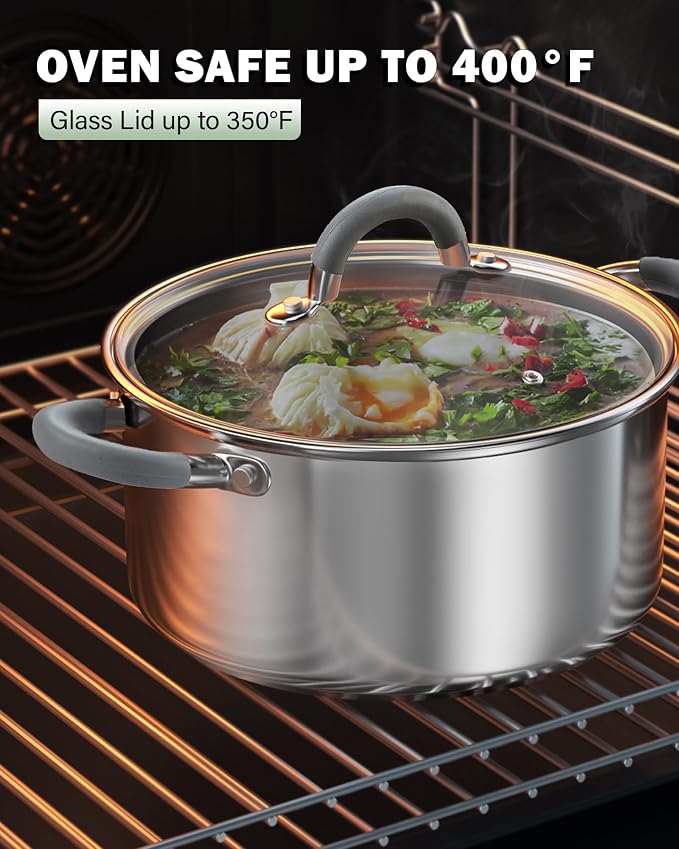 Cook N Home 5.5-Quart Sauce Pot Stainless Steel Stockpot - Image 7