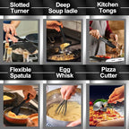 43 Pcs AIKKIL Kitchen Utensils Set, Heat Resistant Silicone Cooking Kitchen - Image 7