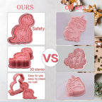 Dinosaur Cookie Cutters With Plunger Stampers Set, 8 Piece 3D Dinosaur - Image 5