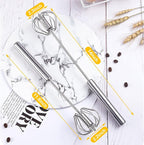 Egg Whisk, 2 Pack Stainless Steel Home Kitchen Tool, Hand Easy Whisk Egg Beater - Image 6