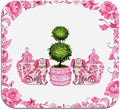 Pink Chinoiserie Dish Drying Mat by Unknown