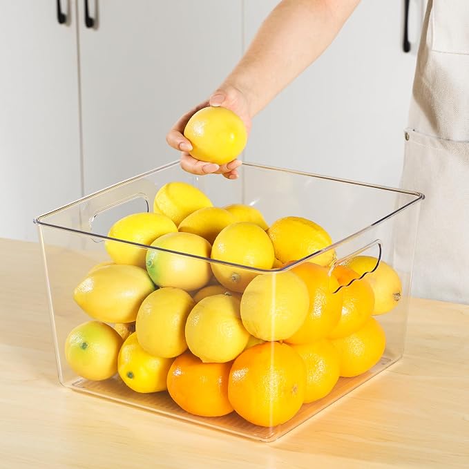 Vtopmart 8 Pack Extra Large Clear Plastic Storage Bins, 11x11 Cube Acrylic - Image 6