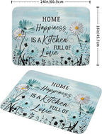 Blue Daisy Dish Drying Mat 18x24 Inch Love Kitchen Absorbent Microfiber - Image 2