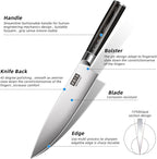 MDHAND Chef Knife Set with Roll Bag, High Carbon Stainless Steel Japanese - Image 3
