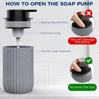 Ceramic Foaming Hand Soap Dispenser 2Pack，12 oz Bathroom Soap Dispensers， - Image 3