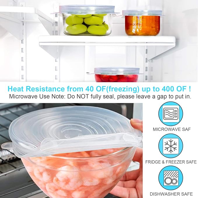 YXYL 14 PCS Reusable Silicone Stretch and Seal Lids - Image 4
