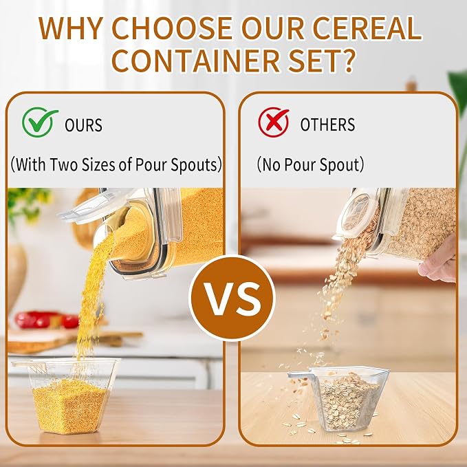 Cereal Containers Storage Set, Cereal Dispensers - Image 5