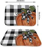 Fall Dish Drying Mat 18 x 24 Inch Thanksgiving Buffalo Plaid Pumpkin Drying Mat - Image 4