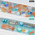 WOWBOX 12 Pack Clear Drawer Organizer Set, Acrylic Drawer Storage Trays - Image 4