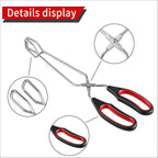 2-Pcs Stainless Steel Scissor Tongs, 9.25-Inch and 11-Inch set Kitchen cooking - Image 3