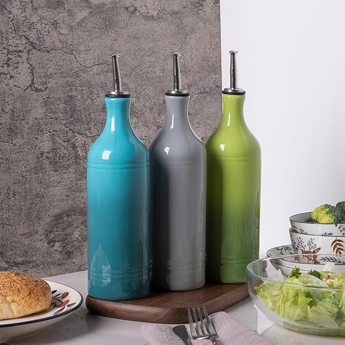 Sweejar Large Ceramic Olive Oil Dispenser Bottle, Opaque Oil Cruet Protects to - Image 4