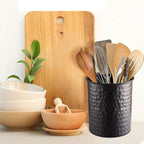 Monarch Abode Kitchen Utensil Holder – Hand Hammered Metal Black Utensil Holder - Image 4