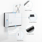 Paper Towel Dispenser for Home Bathroom: Modunful White ABS Multifold Paper - Image 4